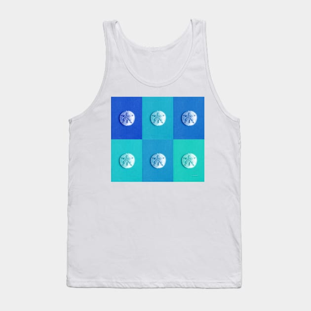 Sand Dollars - Multicolored Blue-Greens Tank Top by ErinKantBarnard